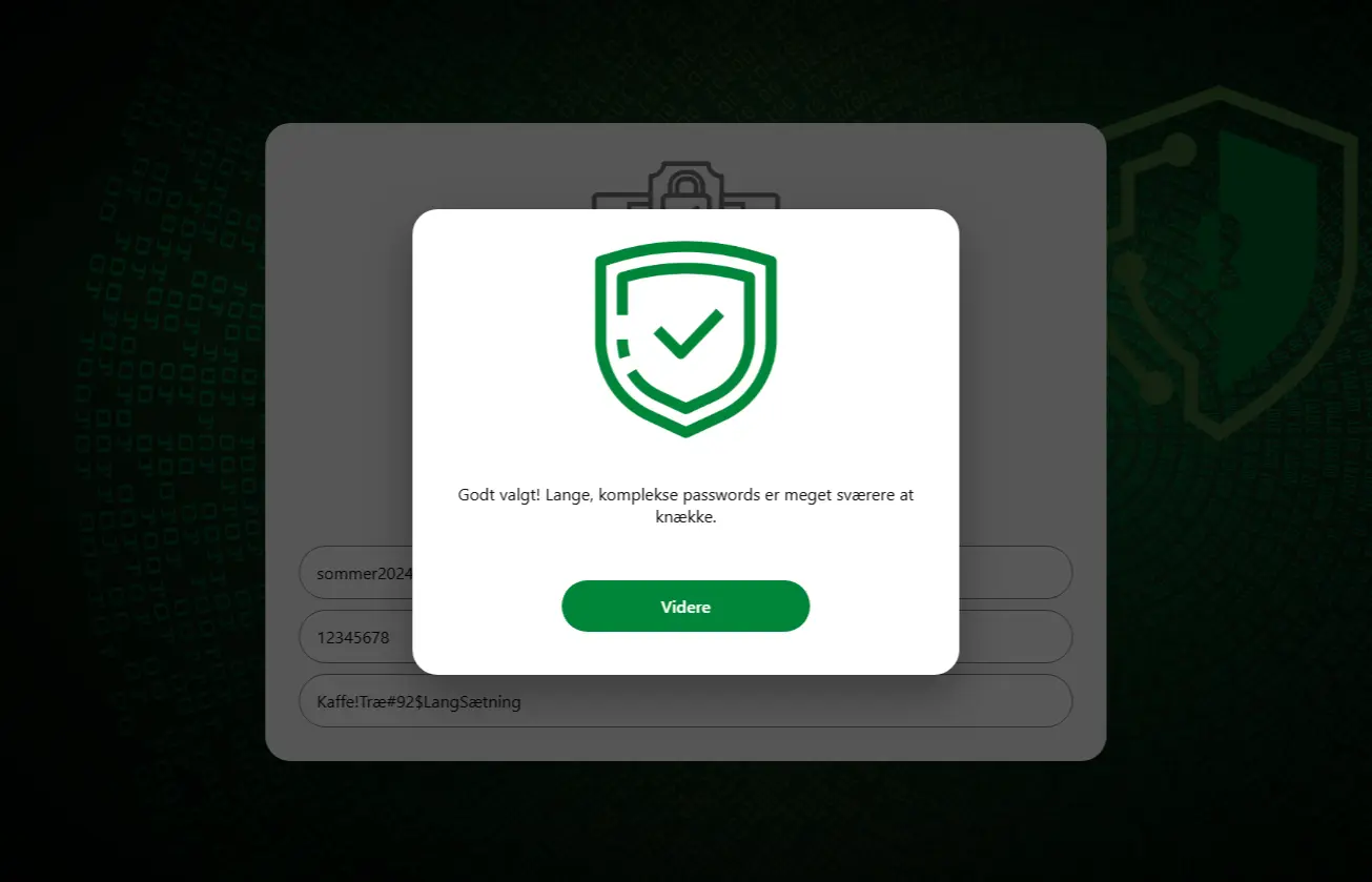 Screenshot of the feedback screen