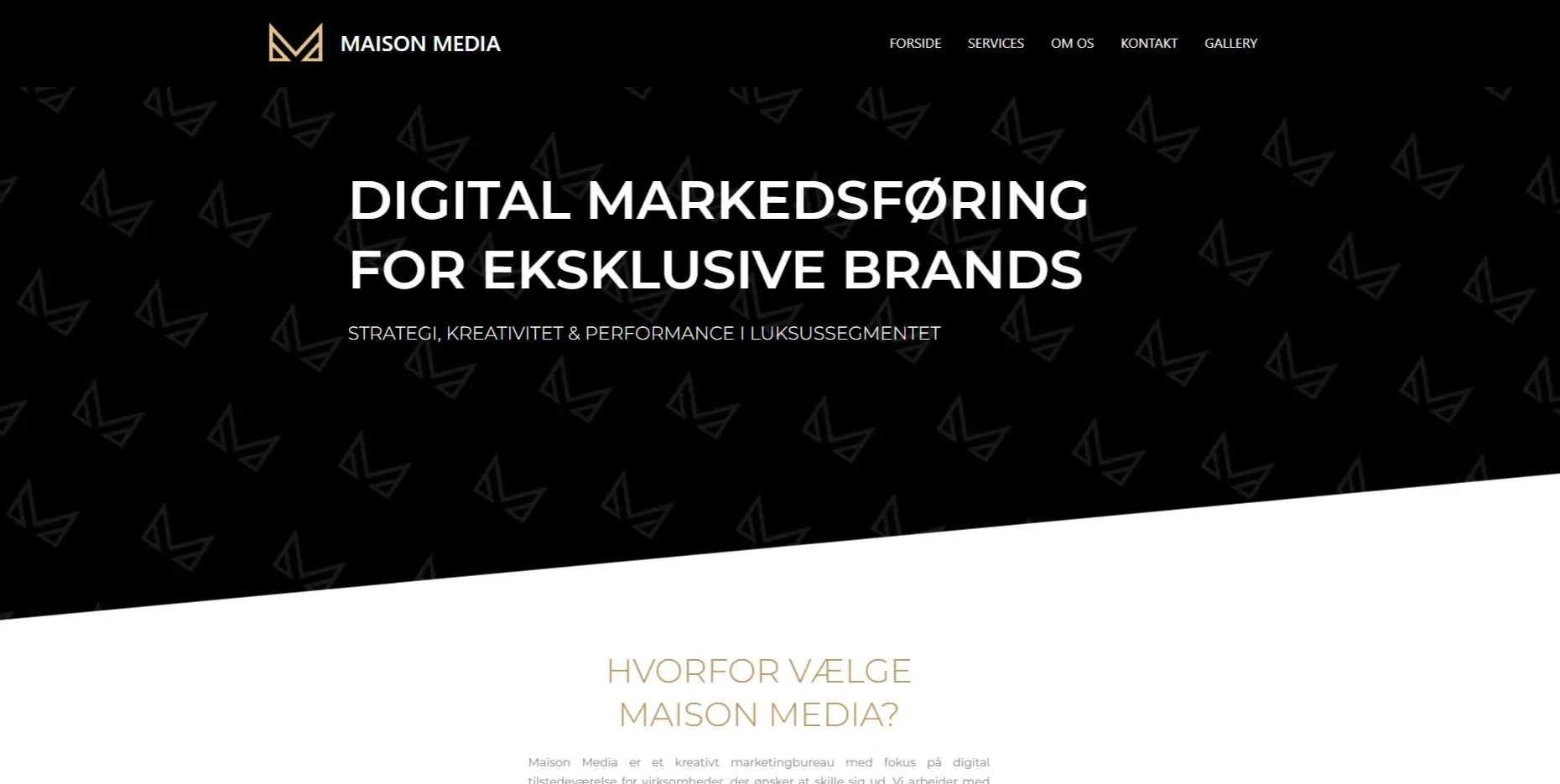 The homepage of Maison Media's website